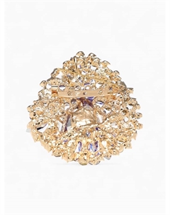 Брошь «Императрица» цветущая, синяя в золоте Qf