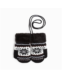 Варежки детские, цвет чёрный, размер 13 (2-4 года) Rossini