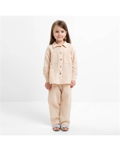 Костюм (рубашка и брюки) детский «Муслин», размер 32 (110-116 см), молочный Kaftan