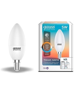 Умная лампа Gauss IoT Smart Home E14 5Вт 470lm Wi-Fi (упак.:1шт) (1110112)