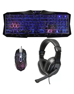 Комплект Оклик HS-HKM100G IMPERIAL (клавиатура, мышь, гарнитура) черный (489352) Oklick