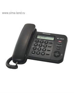 Телефон проводной Panasonic KX-TS2356RUB чёрный