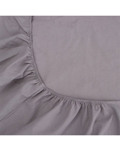 Простыня на резинке SL Home Cotton 180*200+30 см, цв.серый, 100% жатый хлопок Sima-land home