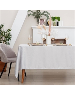 Скатерть «. Круги», серебро, 142×220 +/-3 см, 115±10 г,100% Этель