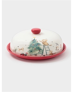 Блинница новогодняя «Волшебный праздник», 23.5×9.7 см, доломит, белая Доляна