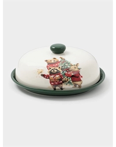 Блинница новогодняя «Сказки зимнего леса», 23.5×9.7 см, доломит, белая Доляна