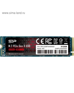 Накопитель SSD Silicon Power M-Series M.2 2280 SP512GBP34A80M28, 512Гб, PCI-E x4 Silicon power