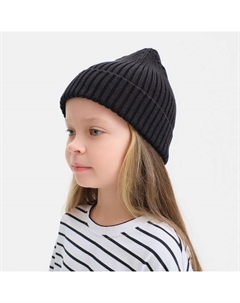 Шапка детская, чёрная, размер 44-48 Kaftan