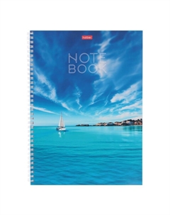 Тетрадь с тв/обл 120л А4 кл "Белеет парус", на гребне, многоцв, перфорац, S-touch Hatber