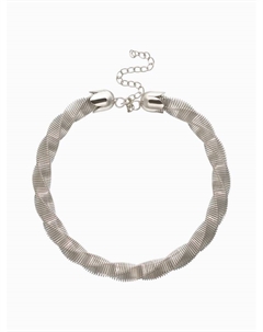 Чокер «Кручёный Обруч», цвет серебро Qf