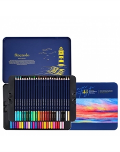 Карандаши художественные 48 цветов,, 3.8 мм, шестигранные, в металлическом пенале Finenolo