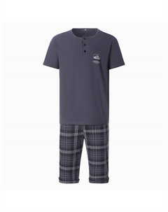 Комплект домашний мужской (футболка/бриджи), цвет графит, размер 52 Tlg