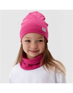Шапка детская со снудом, размер 54-58, фуксия Kaftan