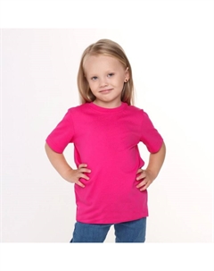 Футболка для девочки однотонная, розовая, рост 104 см Let's go