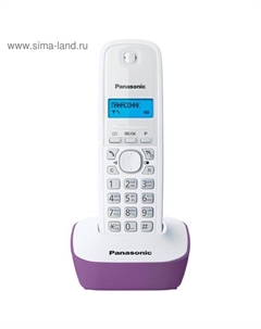 Радиотелефон DECT Panasonic KX-TG1611 RUF, Caller ID, AOH, телефонная книга, белый/фиолетовый