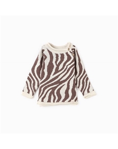Джемпер вязаный Zebra рост 74-80 см, молочный Крошка я