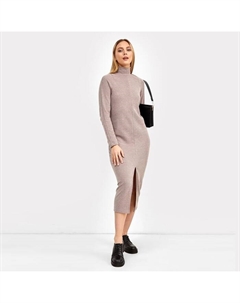 Платье миди женское, кофейное меланж, размер 48 Mark formelle