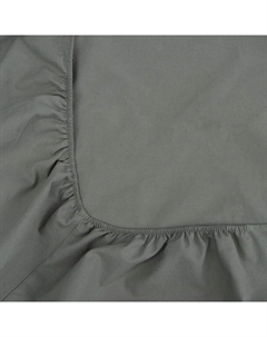 Простыня на резинке 2-спальная SL Home Cotton, 180×200+30 см, тёмно-зелёная, полулён Sima-land home