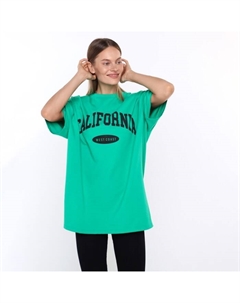 Футболка женская, мятная, размер оверсайз (42-46) Little secret