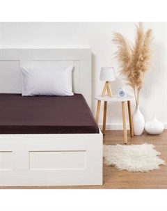 Простыня на резинке 2-спальная, 180×200+20 см, шоколад, трикотаж Kupu-kupu