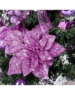 Искусственная ёлка настольная «. Зимний лес», 50 см, ветки ПВХ отгибаются, сиреневая Зимнее волшебство