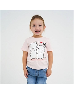 Футболка детская : Love mom, розовая, размер 32, рост 110-116 см Kaftan