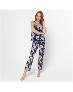 Комплект женский домашний (майка, брюки), тёмно-синий, размер 46 Натали