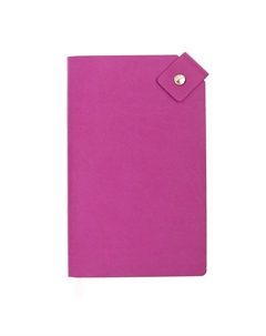 Ежедневник недатированный, 120х200 мм 128 листов, кожзам, блок серый 70 г/м2, ляссе, хлястик с цветной кнопкой, сиреневый Calligrata