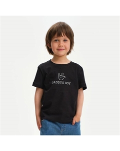 Футболка детская "Daddy's boy" размер 28 (86-92), черный Kaftan