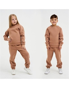 Костюм детский с начёсом (джемпер, брюки) "Basic line" р.38 (146-152), кофе Kaftan