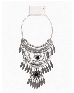 Колье «Одиссея» перья, чёрное в чернёном серебре, 42 см Qf