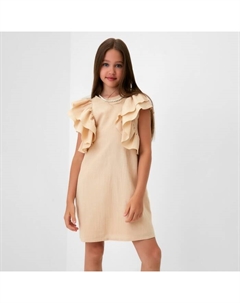 Платье для девочки : Cotton Collection, светло-бежевое, рост 122 см Minaku