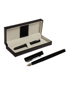 Ручка подарочная перьевая в кожзам футляре, корпус черный Calligrata