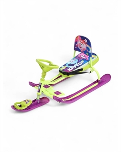 Снегокат «Тимка спорт 4-1» Смешарики, со спинкой, зелёный, фиолетовый, ТС4-1/СШ1 Ника