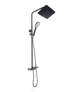 Душевая система Accoona A83311ST, клавишная панель, тропический душ, лейка, черный матовый