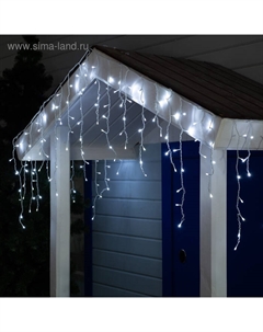 Гирлянда «Бахрома» 3×0.6 м, IP44, УМС, белая нить, 160 LED, свечение белое, мерцание белым, 220 В Luazon lighting