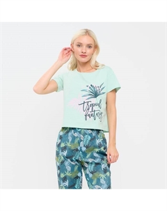Пижама женская (футболка, брюки) Tropical fantasy, размер 44-46 Kaftan
