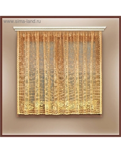 Тюль на кухню со шторной лентой, 235×160 см, цвет бежевый Лента