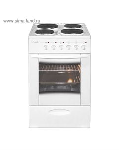 Плита "Лысьва" ЭП 411 МС, электрическая, 4 конфорки, 57 л, эмаль, с крышкой, белая