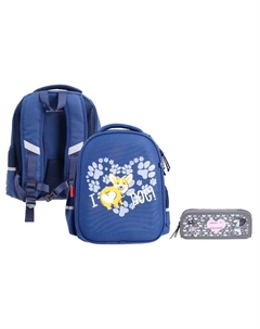 Рюкзак каркасный 36×28×17 см, + пенал, Bruno Visconti «Корги» Brunovisconti