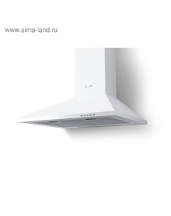 Вытяжка Lex BASIC 600 WHITE, каминная, 680 м3/ч, 3 скорости, 60 см, белая
