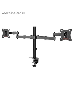 Кронштейн LCD-T04, для 2-х мониторов,наклонно-поворотный,15"-32",до 2х7 кг,черный Arm media