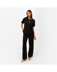 Костюм женский (футболка, брюки) : Enjoy цвет чёрный, размер 46 Minaku