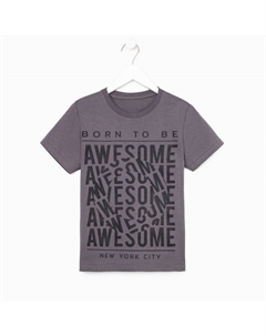 Футболка для мальчика, цвет серый, рост 122 см Luneva