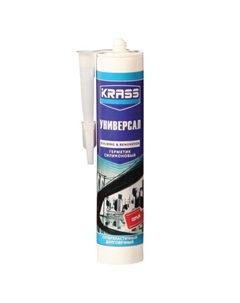 Герметик, силиконовый, универсальный, белый, 300 мл Krass