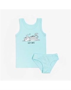 Комплект для девочки (майка/трусы), цвет мятный, рост 122 см Luneva