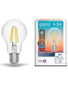 Умная лампа Gauss IoT Smart Home E27 6.5Вт 806lm Wi-Fi (упак.:1шт) (1220112)
