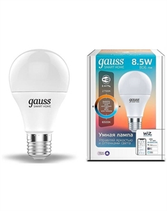 Умная лампа Gauss IoT Smart Home E27 8.5Вт 806lm Wi-Fi (упак.:1шт) (1130112)