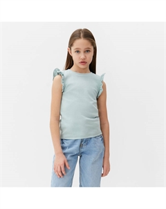 Футболка для девочки однотонная : Basic line, голубая, рост 116 см Minaku