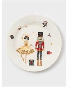 Тарелка новогодняя «Сказочный бал», d=20.5 см, фарфор, белая Доляна